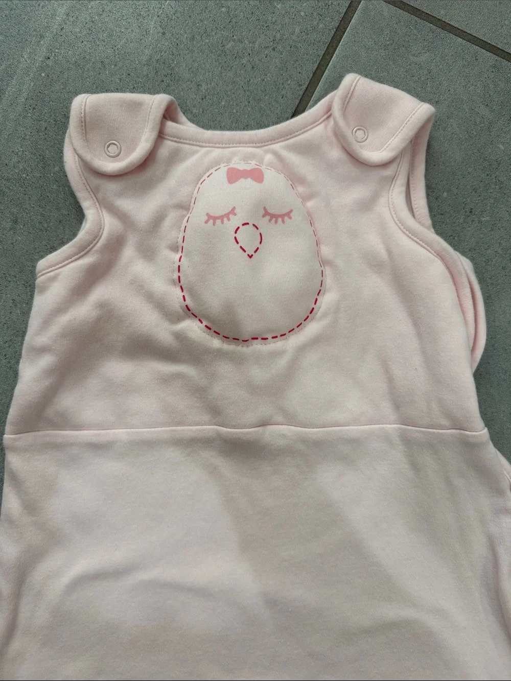 Nested Bean Light Pink Sleep Sack with Owl Embroidery